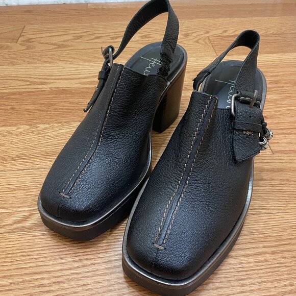 Henry Beguelin Platform Slingback Black Heels, IT 40 - Picture 1 of 8